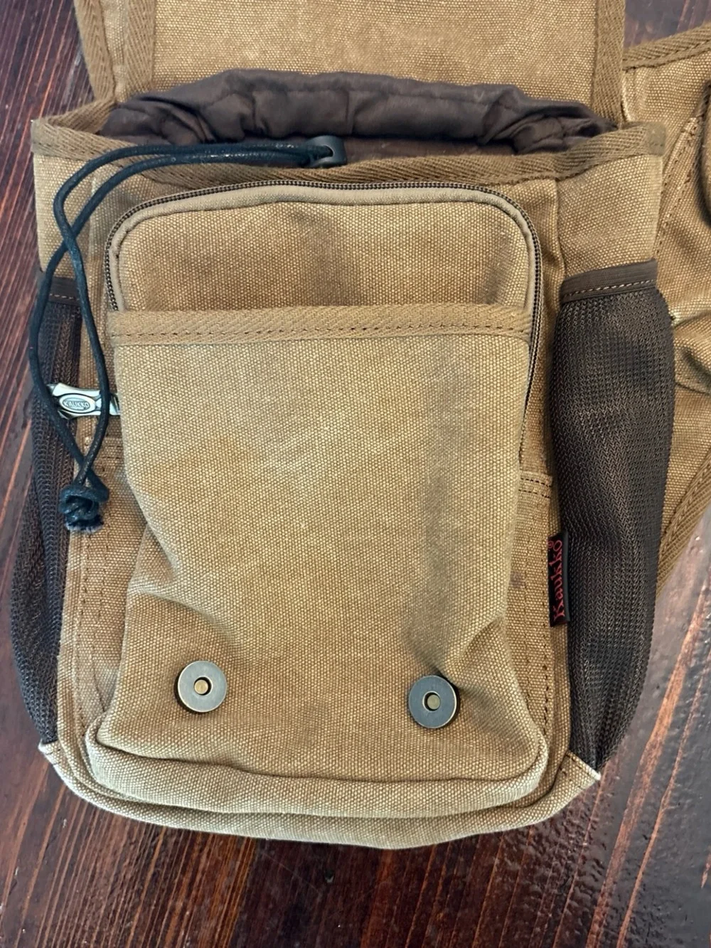 Kaukko Olive Brown Canvas Messenger Sling Bag for Men